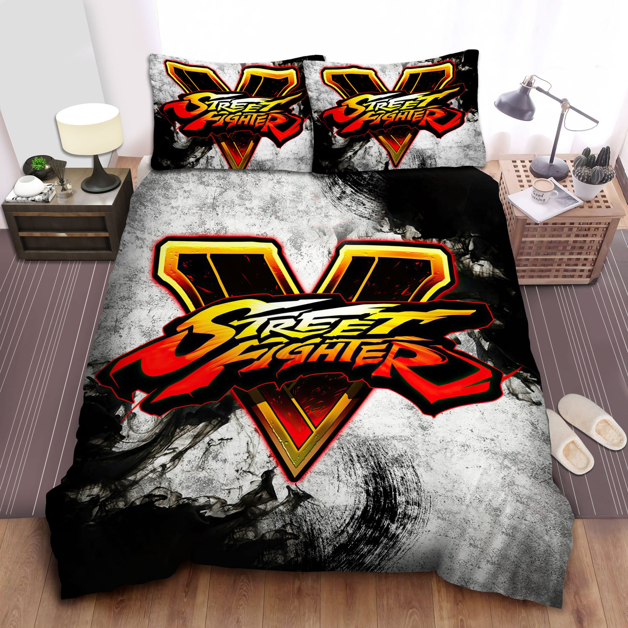Street Fighter Logo Bedding Sets Duvet Cover Flatsheet Gift For Christmas Thanksgiving Halloween