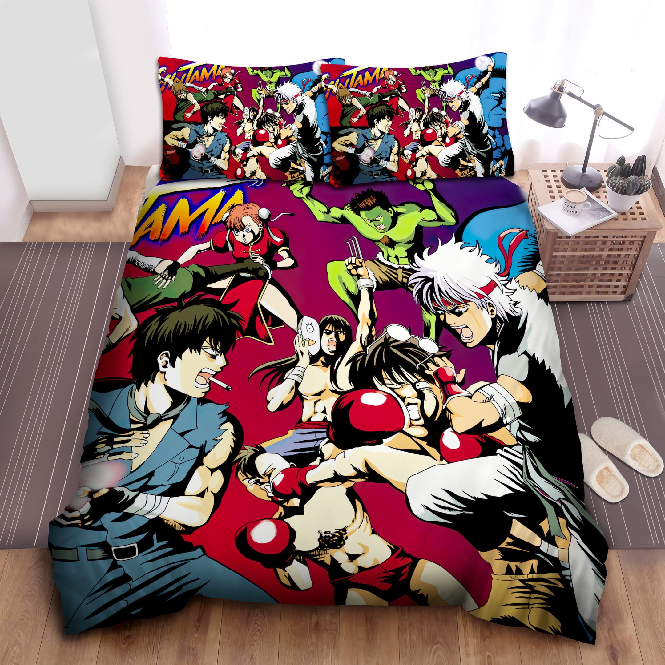 Street Fighter Gintama Decorative Bedding Sets with Duvet Cover Flatsheet Pillowcases