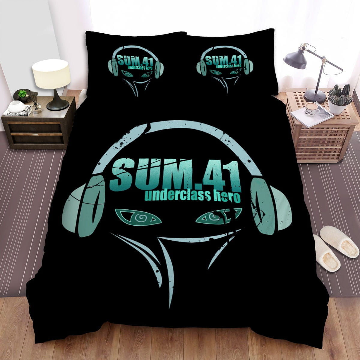 Sum 41 Headphone Bedding Sets Duvet Cover Flatsheet Gift For Wife Husband Besties