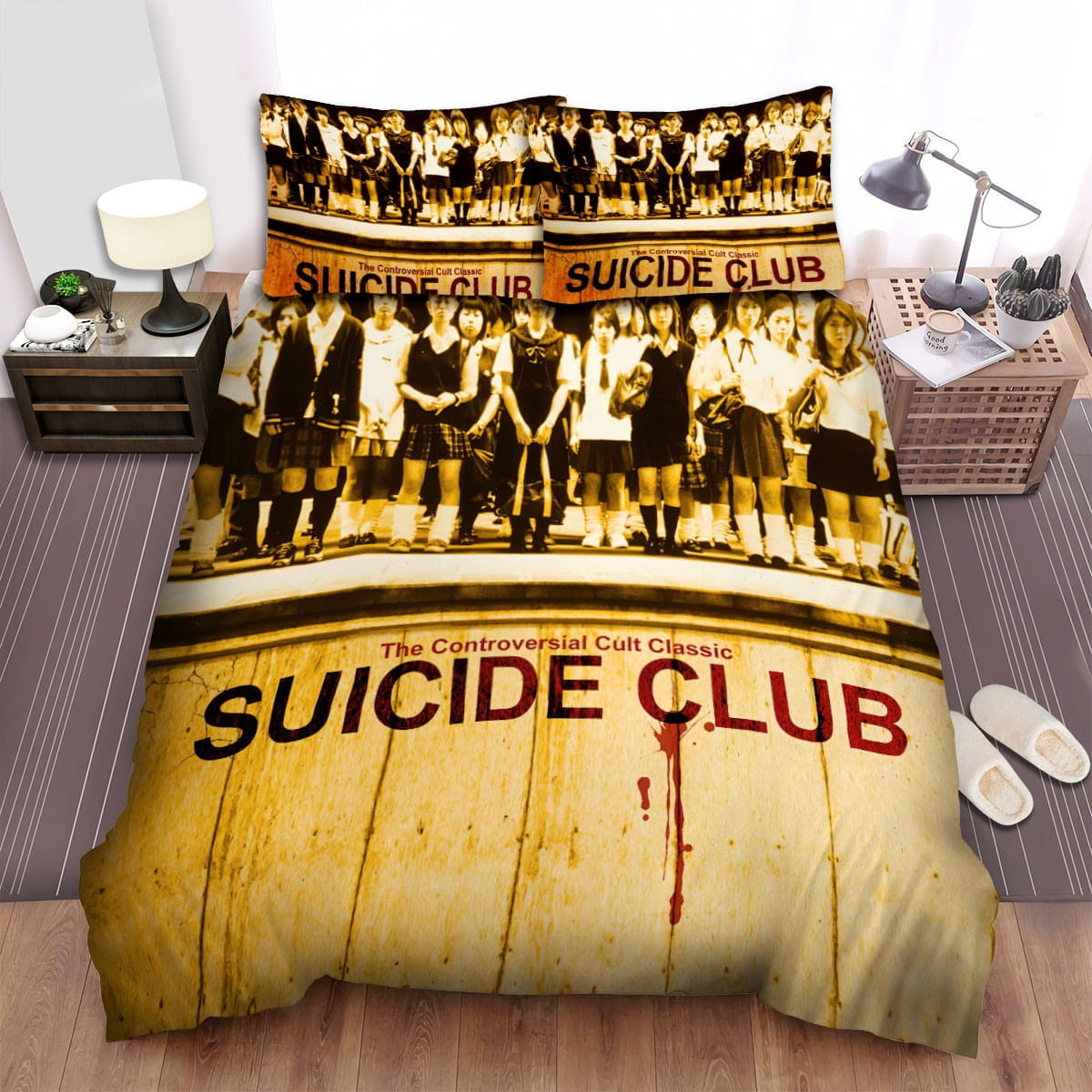 Suicide Club Movie Poster 2 Bedding Sets Duvet Cover Flatsheet Gift For Christmas Thanksgiving Halloween