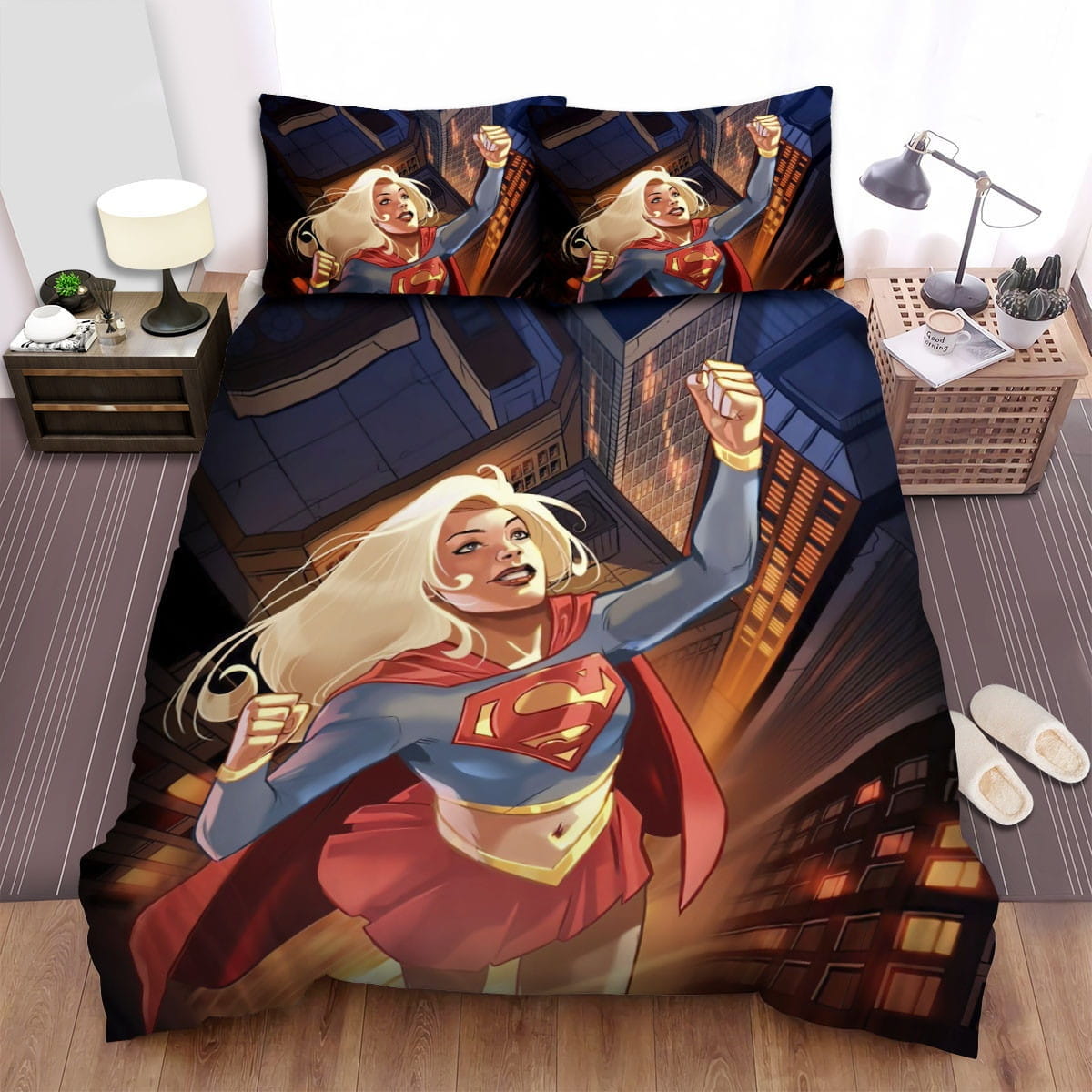 Supergirl Tall Buildings Bedding Sets Duvet Cover Flatsheet Pillowcases For Every Bedroom