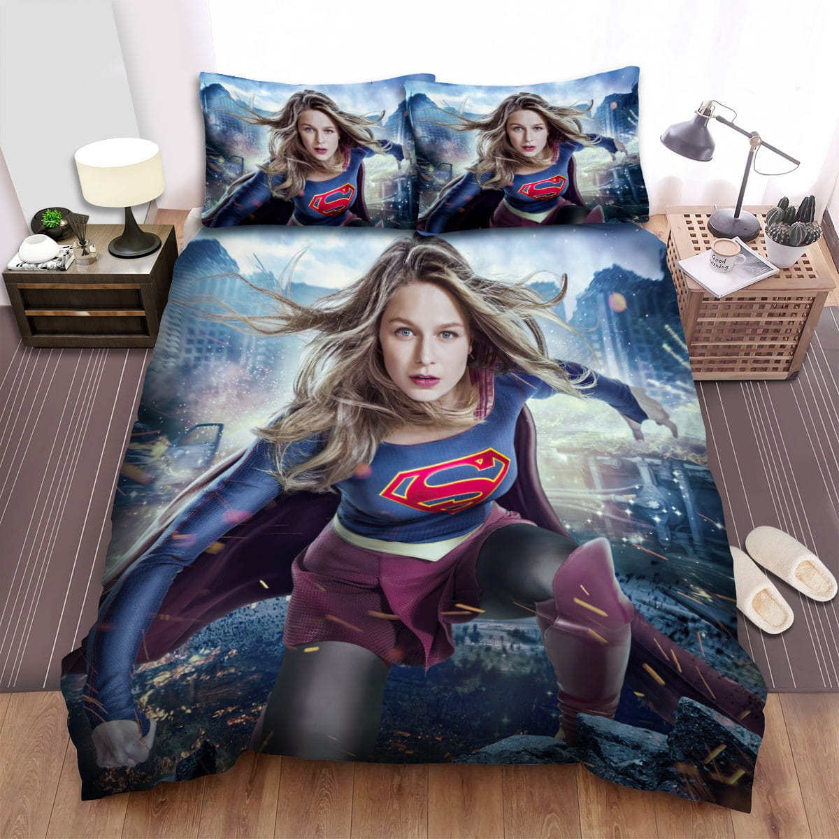 Supergirl Desolate Place Decorative Bedding Sets with Duvet Cover Flatsheet Pillowcases