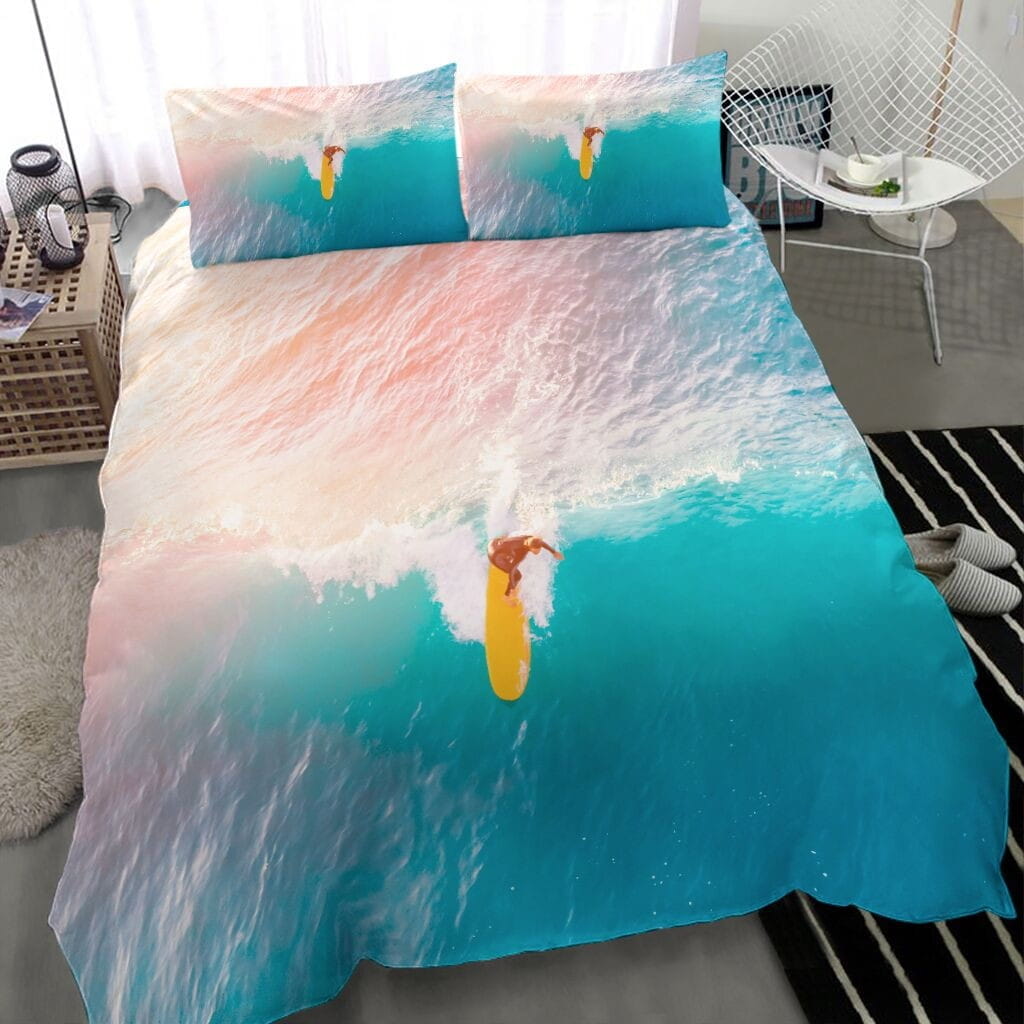 Surfing Bedding Set Duvet Cover Gift For Christmas Birthday Thanksgiving