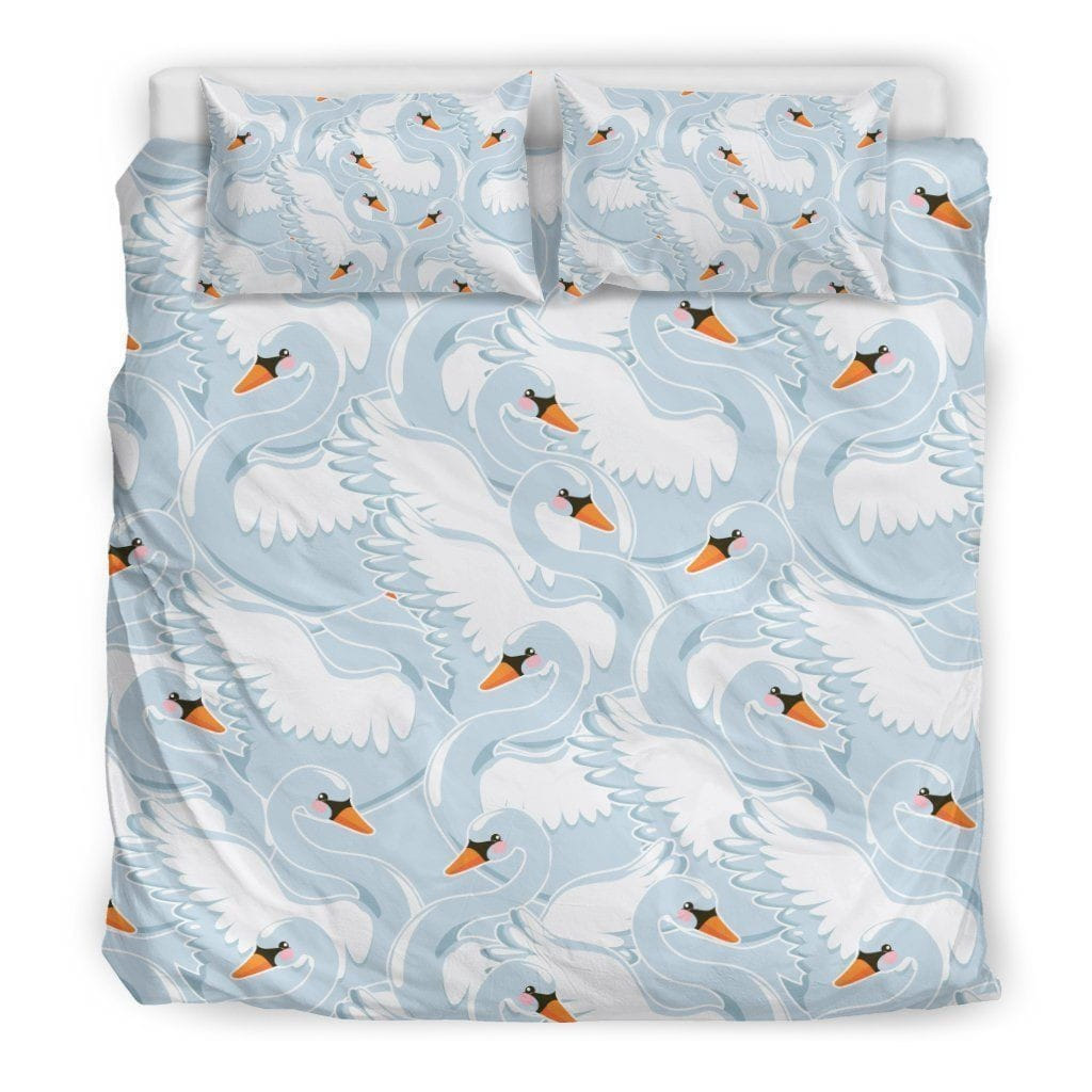 Swans Pattern Decorative Bedding Sets with Duvet Cover Flatsheet Pillowcases