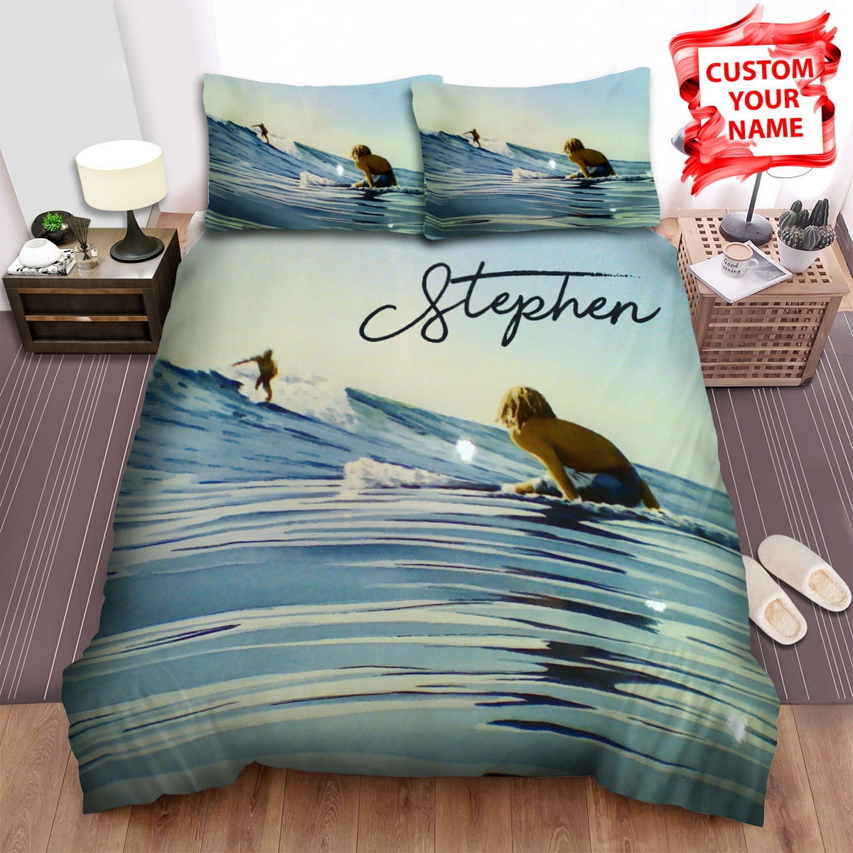 Surfing Art Bedding Set Duvet Cover Gift For Christmas Birthday Thanksgiving