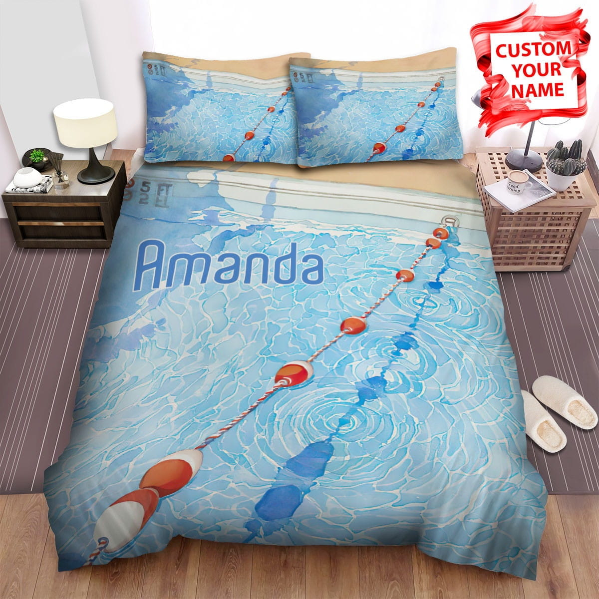 Swimming Rope Floats Bedding Sets Duvet Cover Flatsheet Pillowcase
