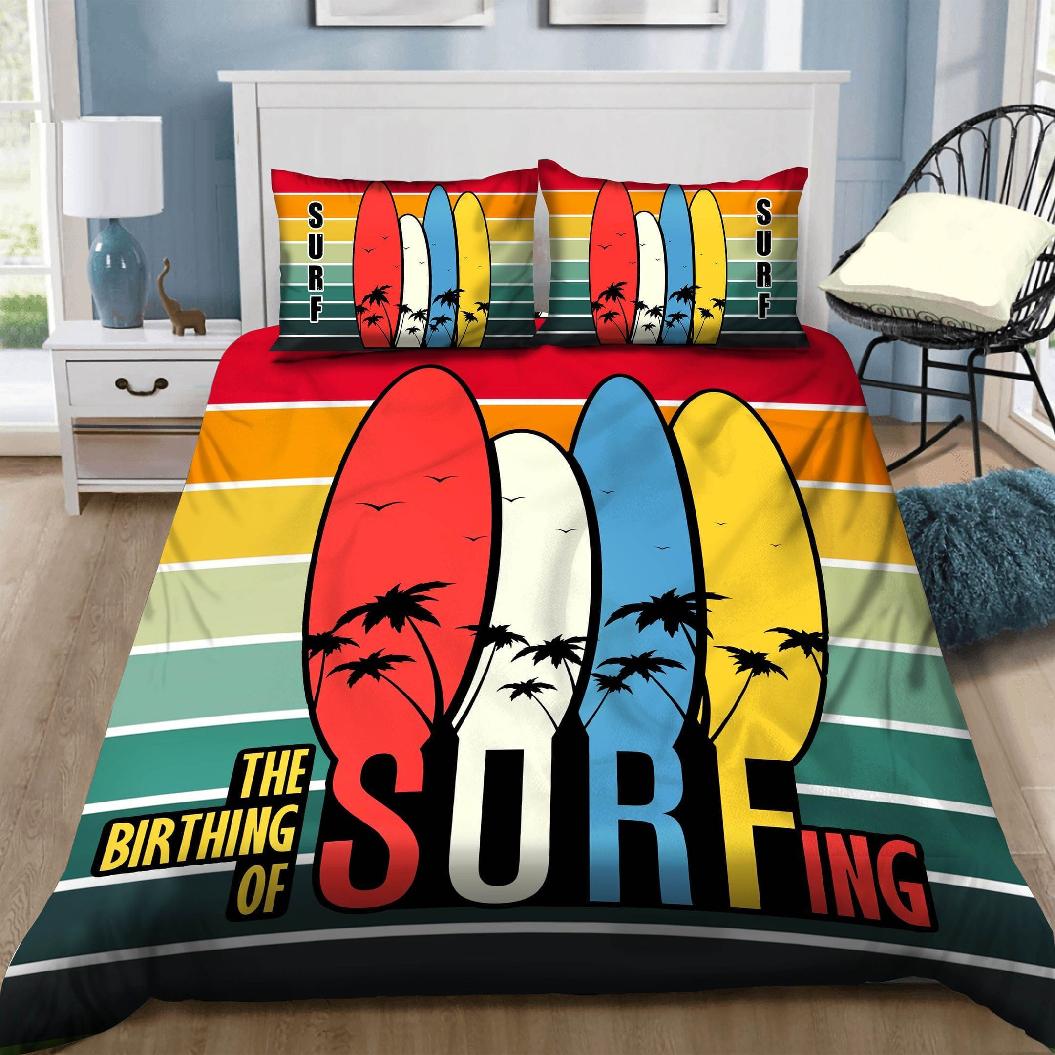 Surfing Bedding Sets Duvet Cover Flatsheet Gift For Wife Husband Besties