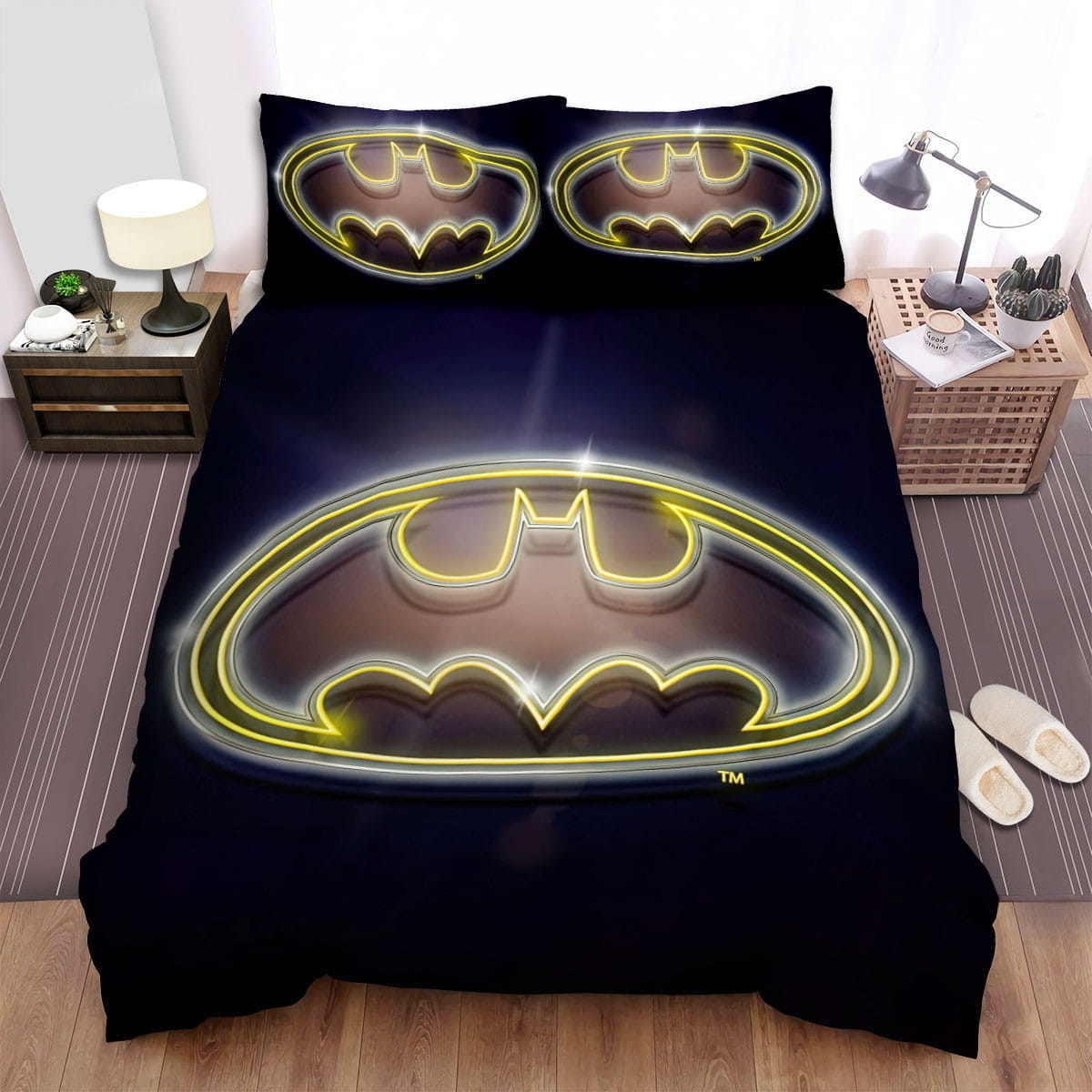 Symbols Of Hope Batman Neon Bedding Set Duvet Cover Gift For Christmas Birthday Thanksgiving