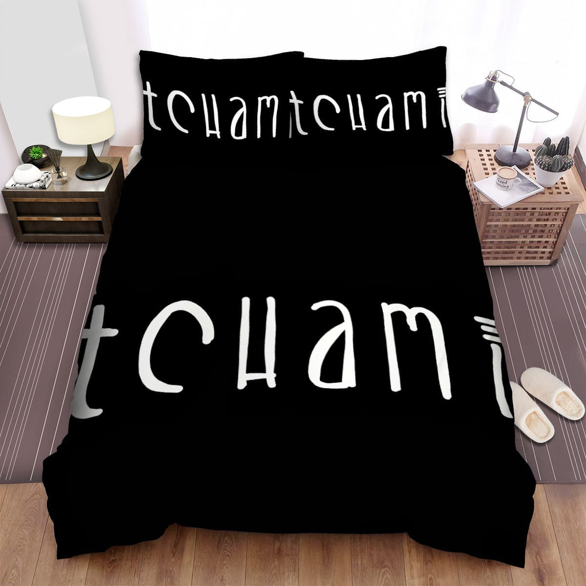 Tchami Logo Black And White Bedding Sets Duvet Cover Flatsheet Gift For Wife Husband Besties