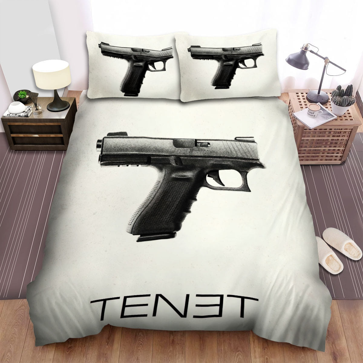 Tenet Reverse Pistol Poster Bedding Sets Duvet Cover Flatsheet Gift For Christmas Thanksgiving Halloween