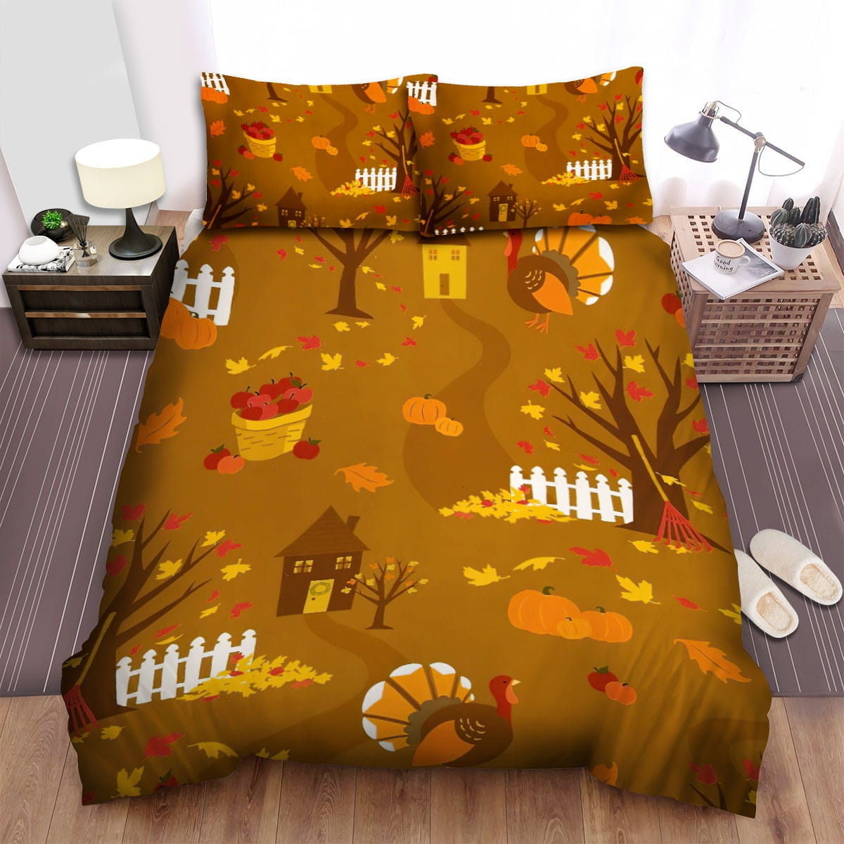 Thanksgiving Autumn Life Bedding Sets Duvet Cover Flatsheet Gift For Christmas Thanksgiving Halloween