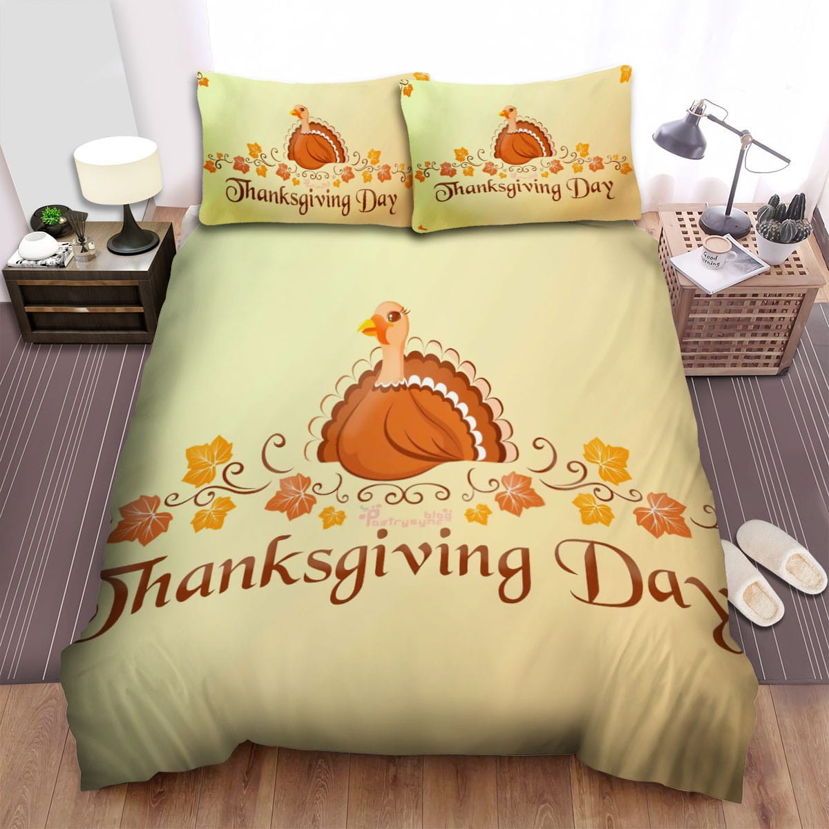 Thanksgiving Day Turkey Bedding Sets Duvet Cover Flatsheet Pillowcases Perfect Gift For Fans