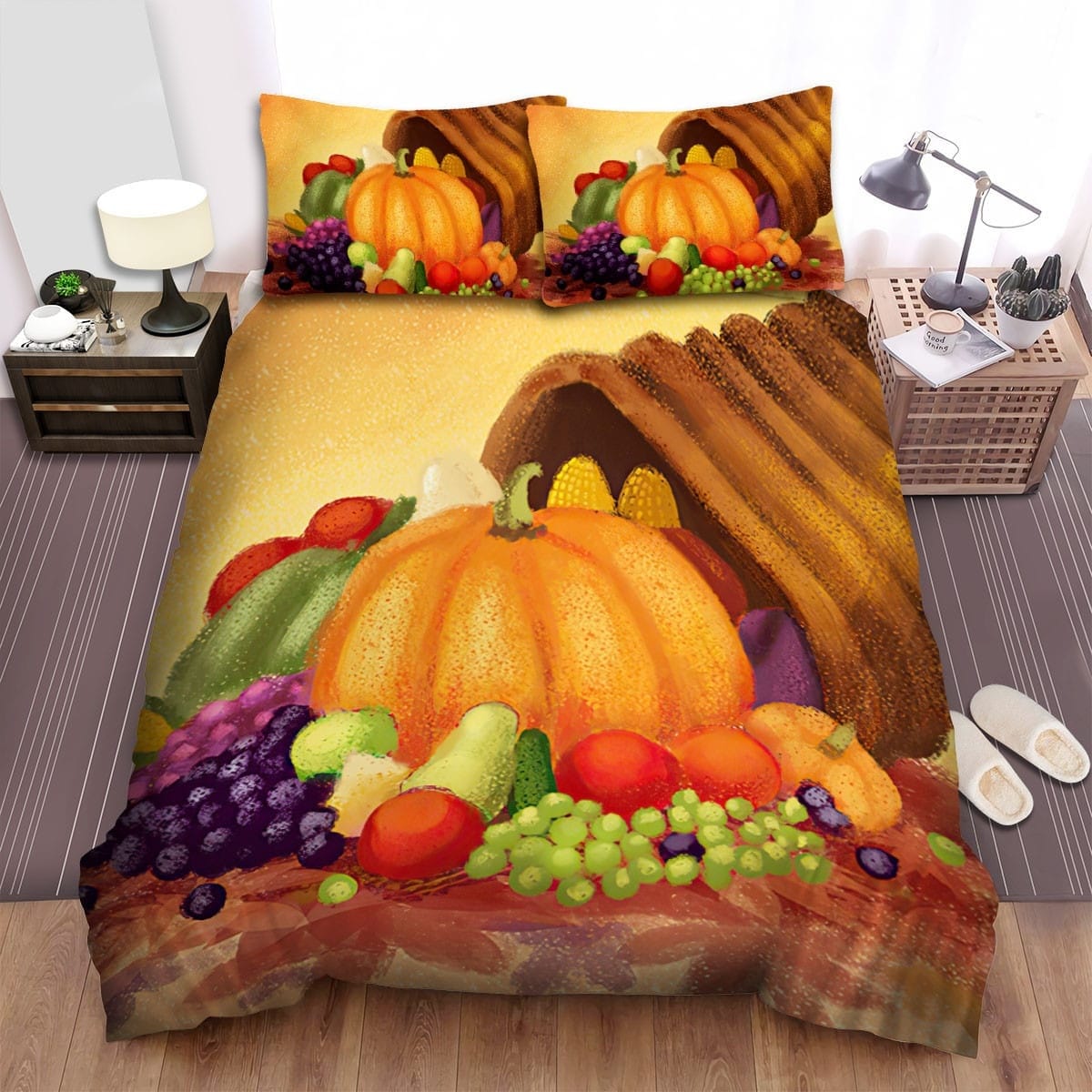 Thanksgiving Cornucopia Art Bedding Sets Duvet Cover Flatsheet Pillowcase