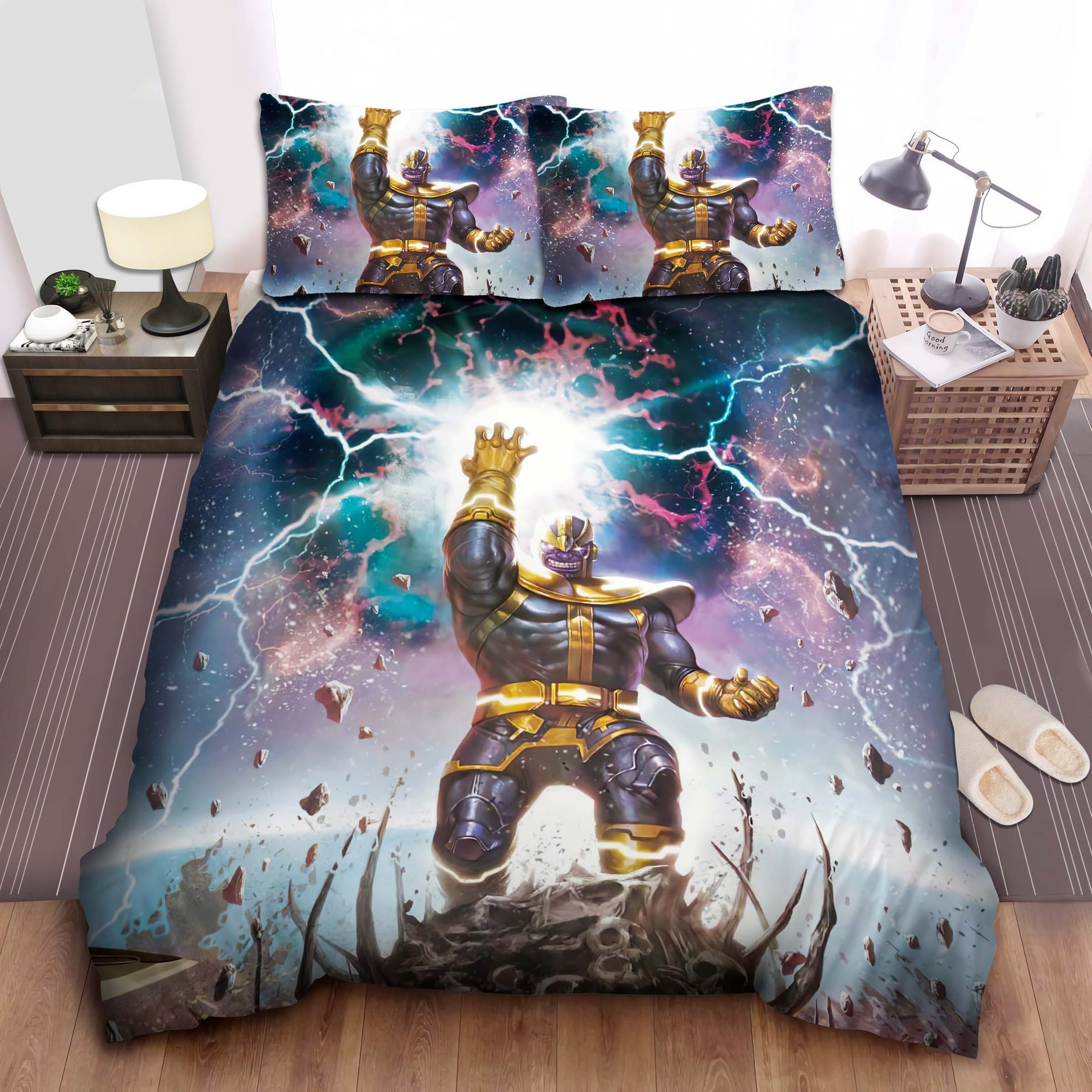 Thanos Marvel Comic Bedding Set Duvet Cover Gift For Christmas Birthday Thanksgiving