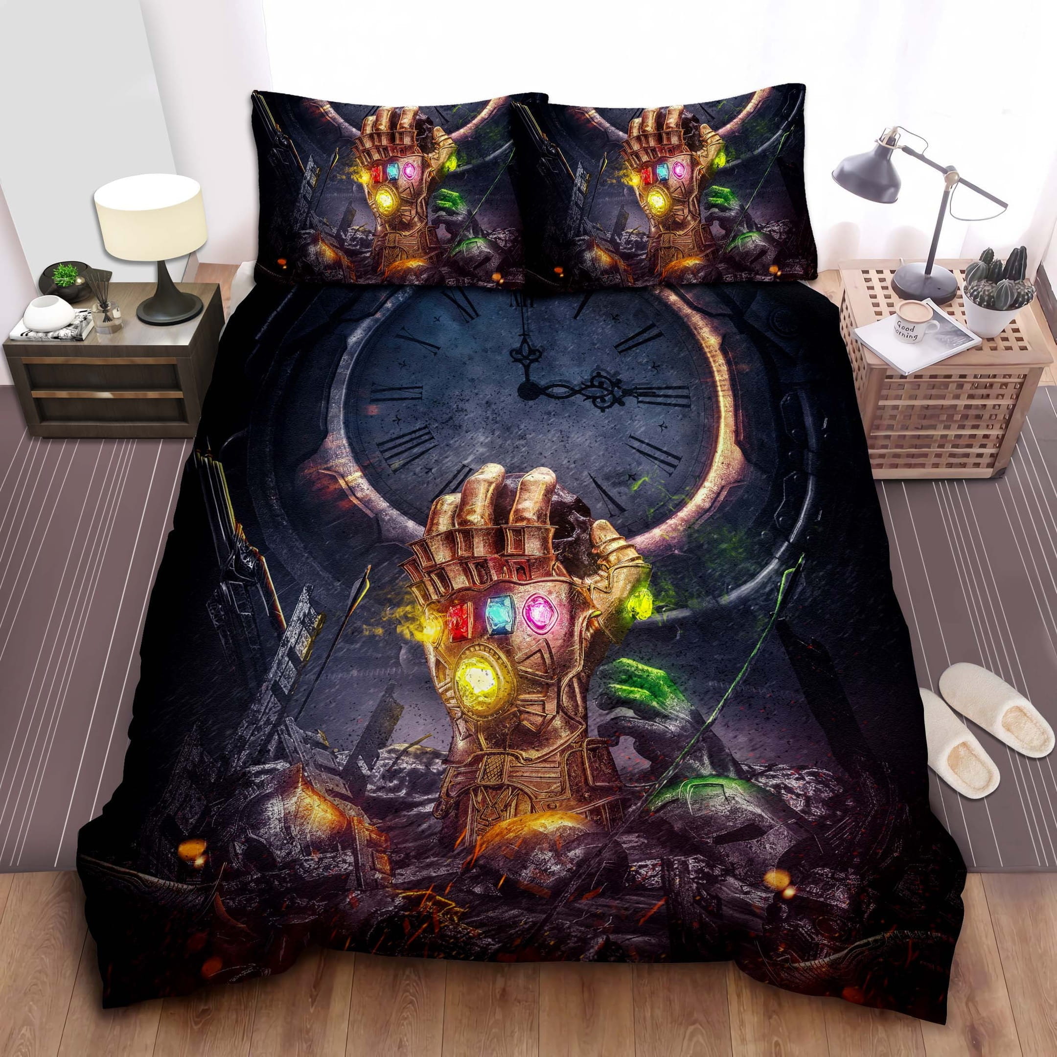 Thanoss Infinity Gauntlet Bedding Sets Duvet Cover Flatsheet Gift For Wife Husband Besties
