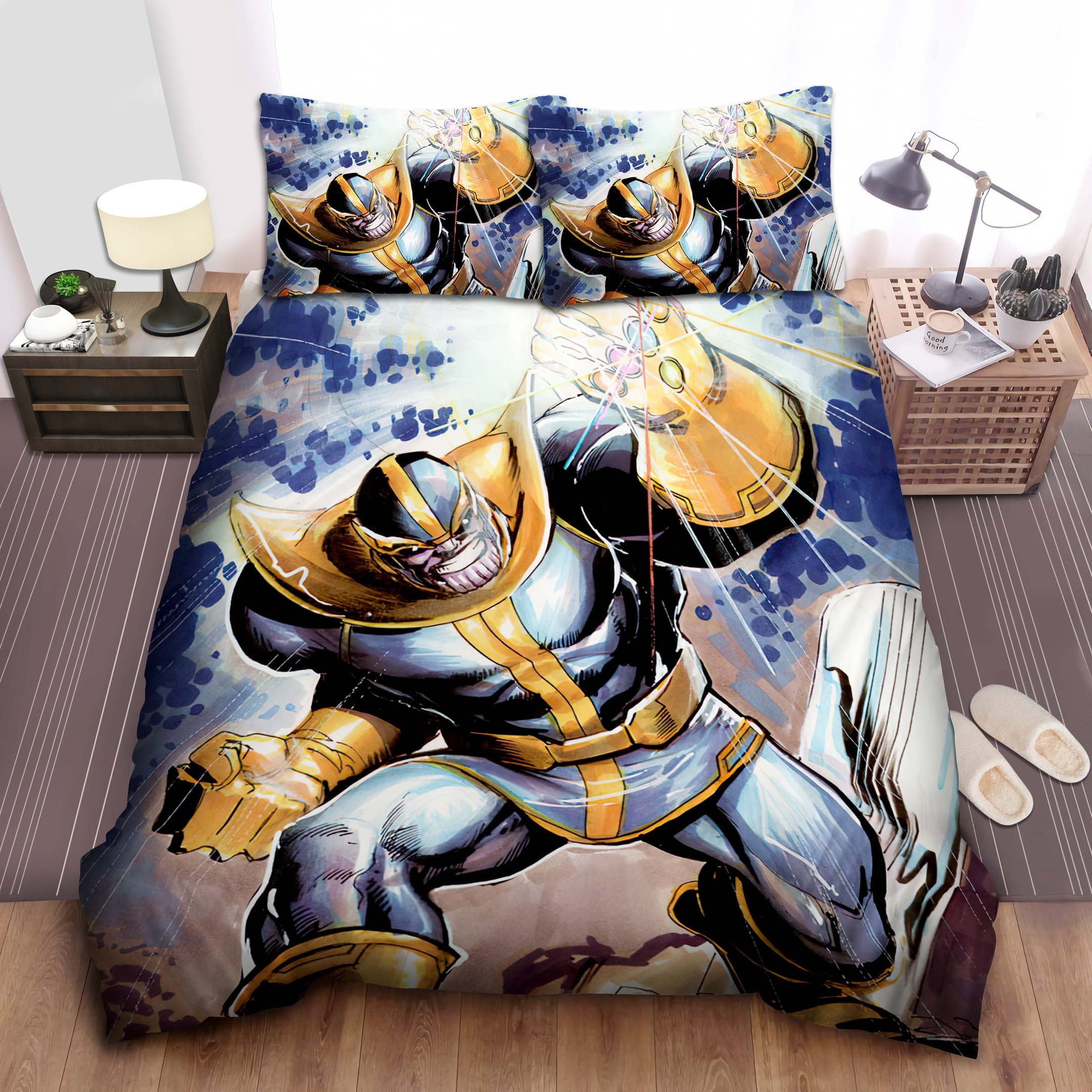 Thanos Marvel Comic Bedding Sets Duvet Cover Flatsheet Pillowcases Perfect Gift For Fans