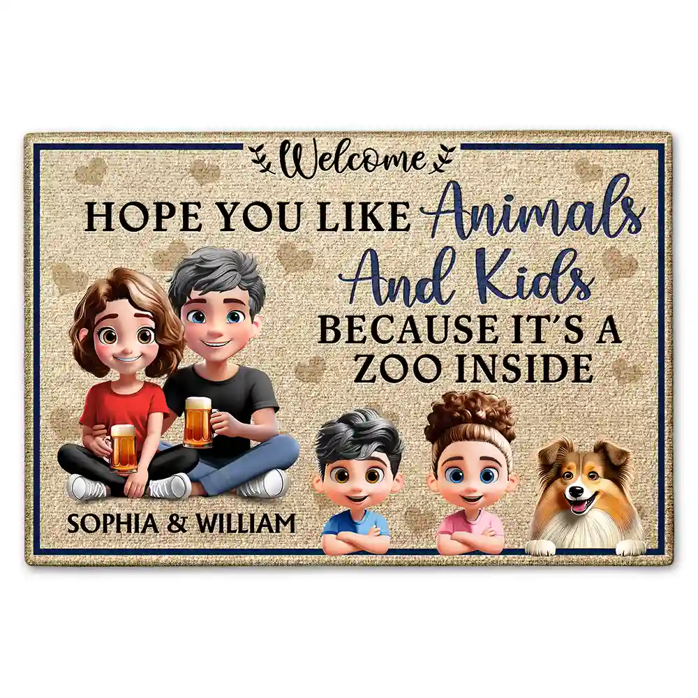 Hope You Like Animals And Kids New Version Doormat