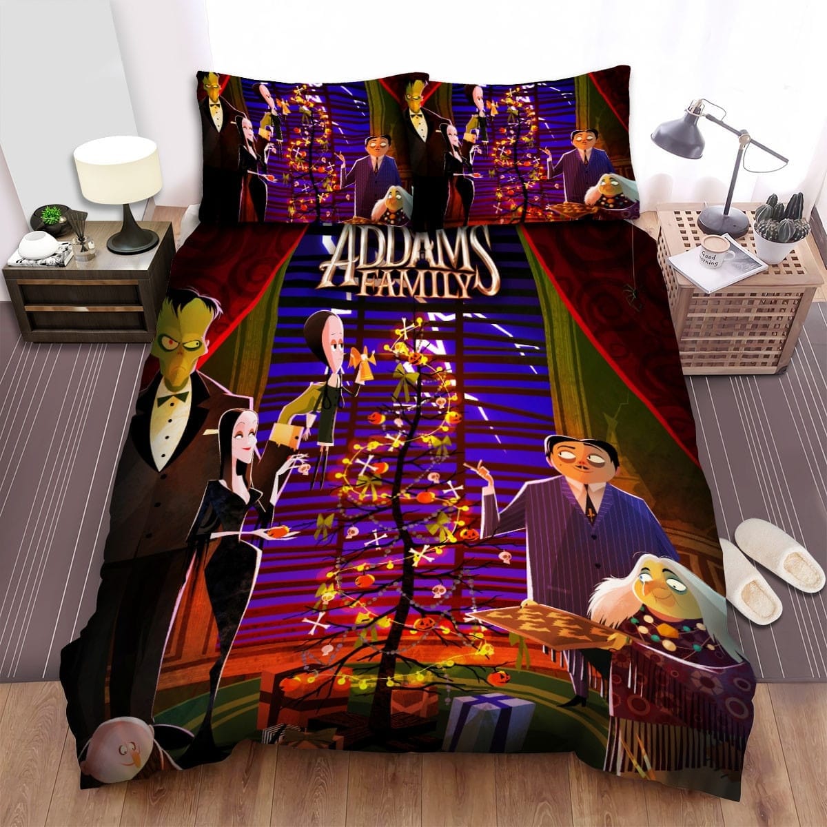 The Addams Family Christmas Decorative Bedding Sets with Duvet Cover Flatsheet Pillowcases