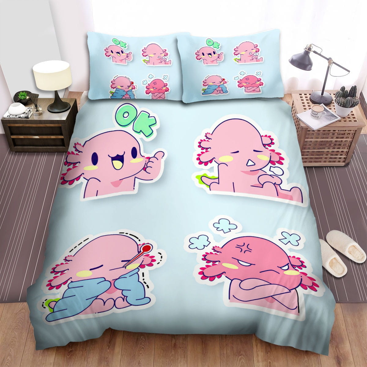 The Axolotl Feel Sad Bedding Sets Duvet Cover Flatsheet Pillowcases Perfect Gift For Fans
