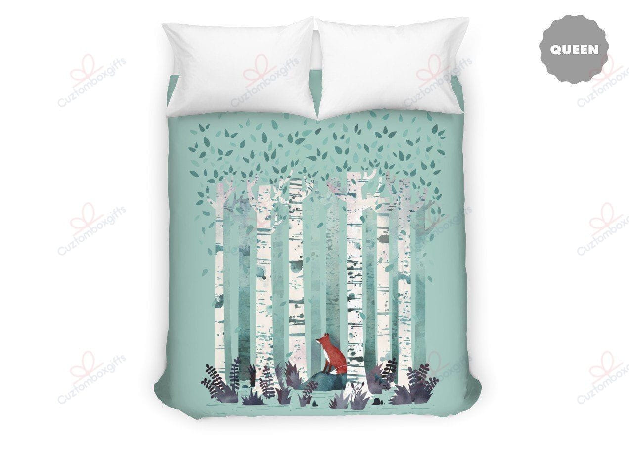 The Birches Fox Bedding Sets Duvet Cover Flatsheet Pillowcases Perfect Gift For Fans