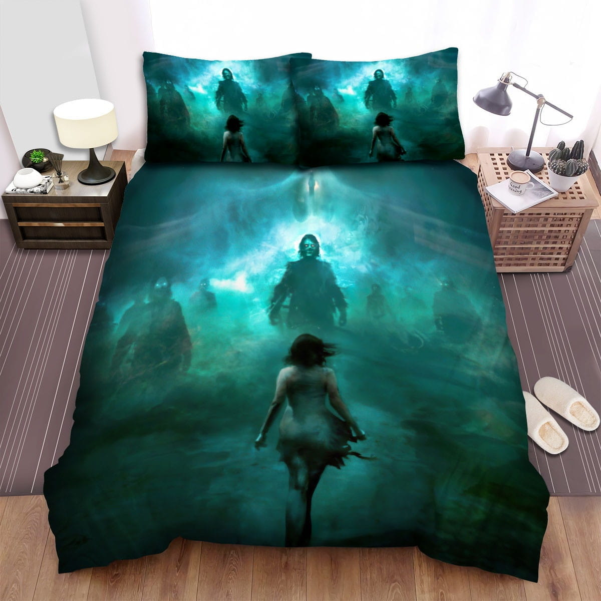The Fog Zombie Decorative Bedding Sets with Duvet Cover Flatsheet Pillowcases