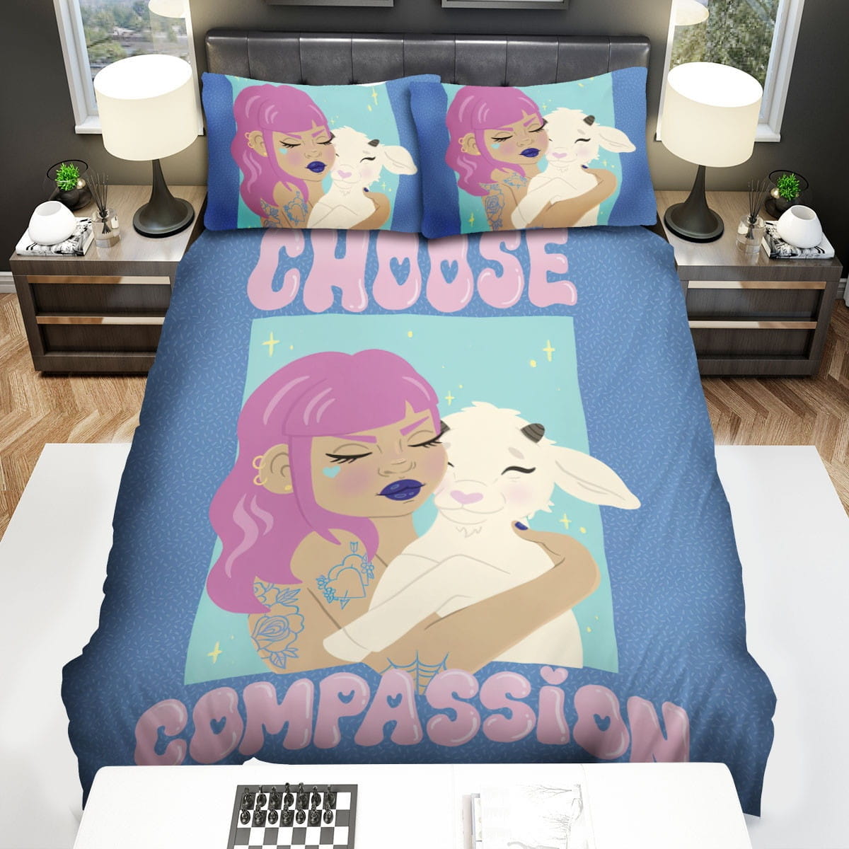 The Goat And His Girl Decorative Bedding Sets with Duvet Cover Flatsheet Pillowcases