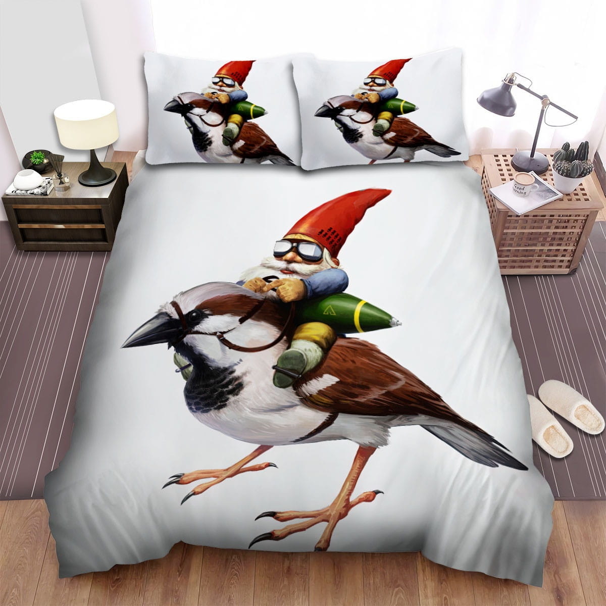 The Gnome On A Sparrow Bedding Sets Duvet Cover Flatsheet Pillowcases For Every Bedroom