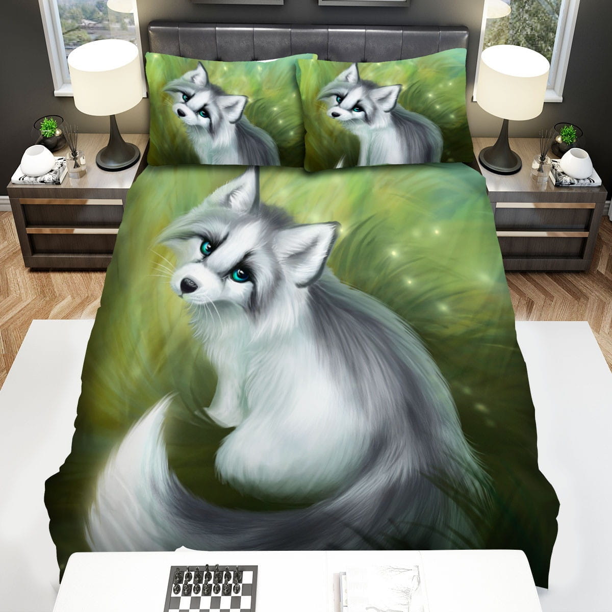 The Grey Fox Looking Up Bedding Sets Duvet Cover Flatsheet Pillowcase