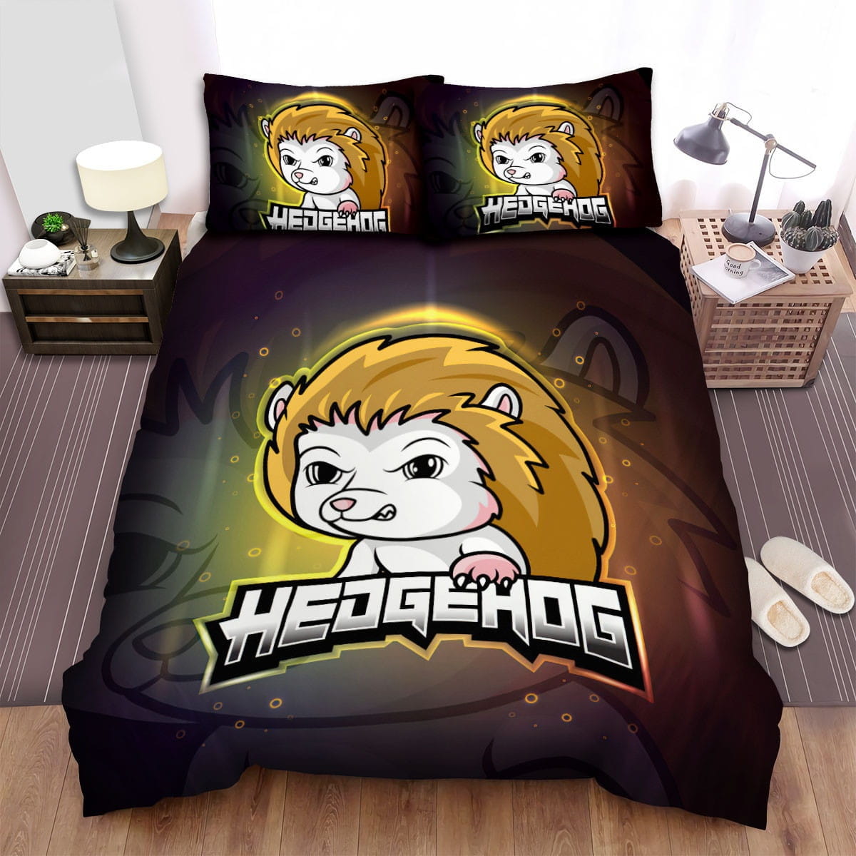 The Hedgehog Logo Art Bedding Sets Duvet Cover Flatsheet Pillowcases Perfect Gift For Fans