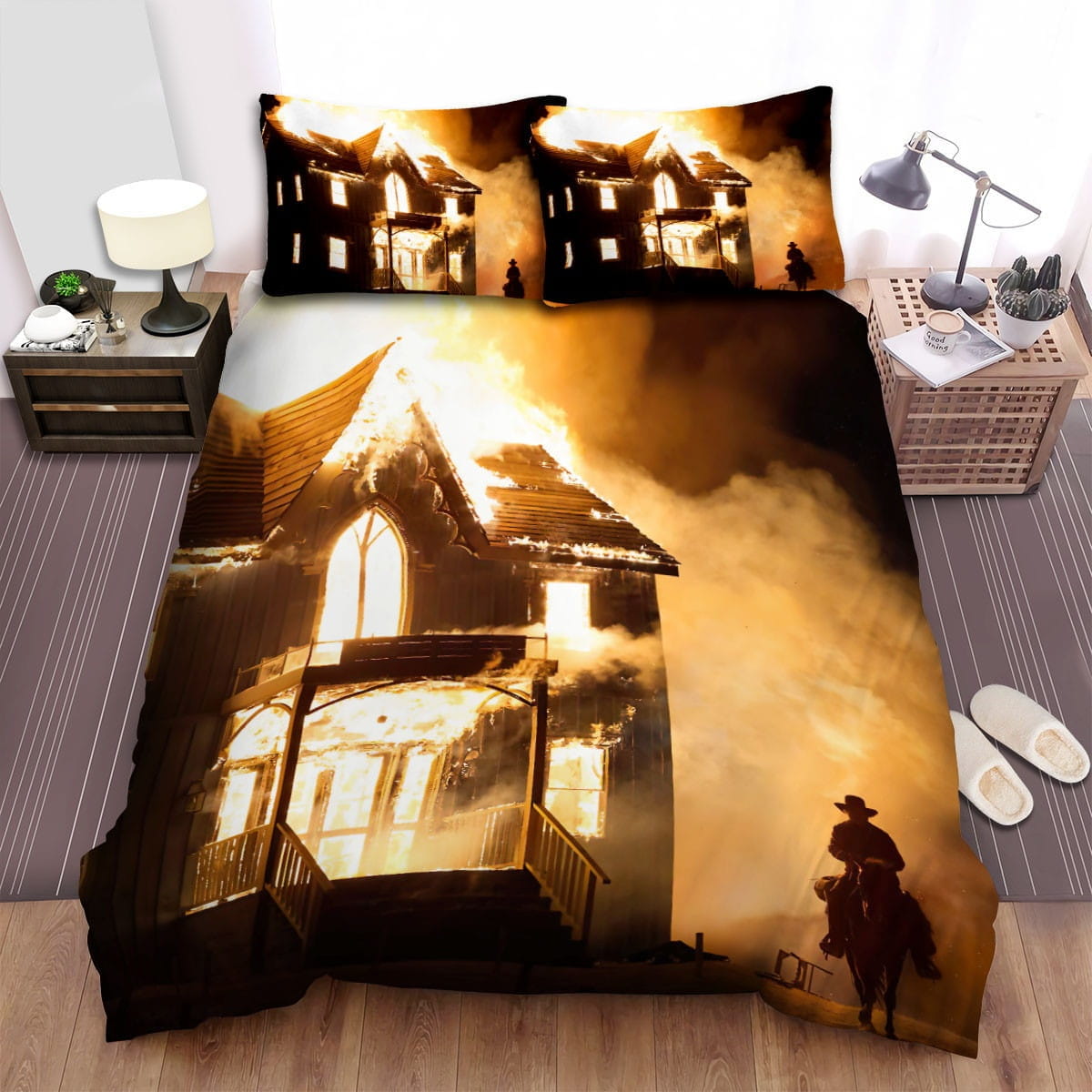 The Homesman Fire House Decorative Bedding Sets with Duvet Cover Flatsheet Pillowcases