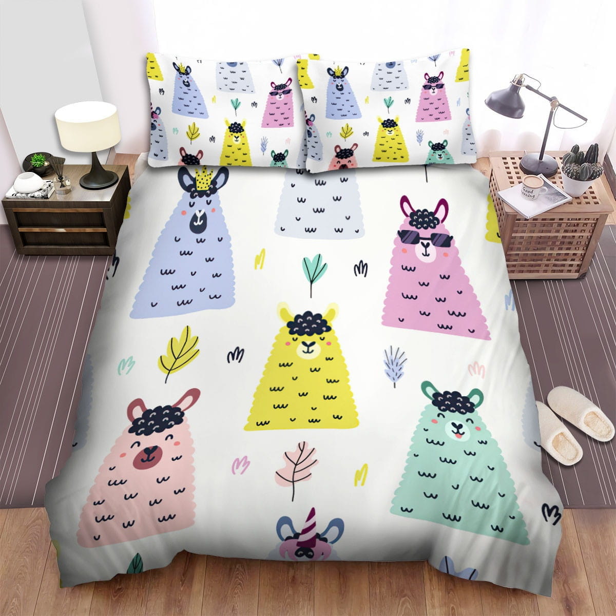 The Llama Portrait Seamless Bedding Sets Duvet Cover Flatsheet Gift For Wife Husband Besties