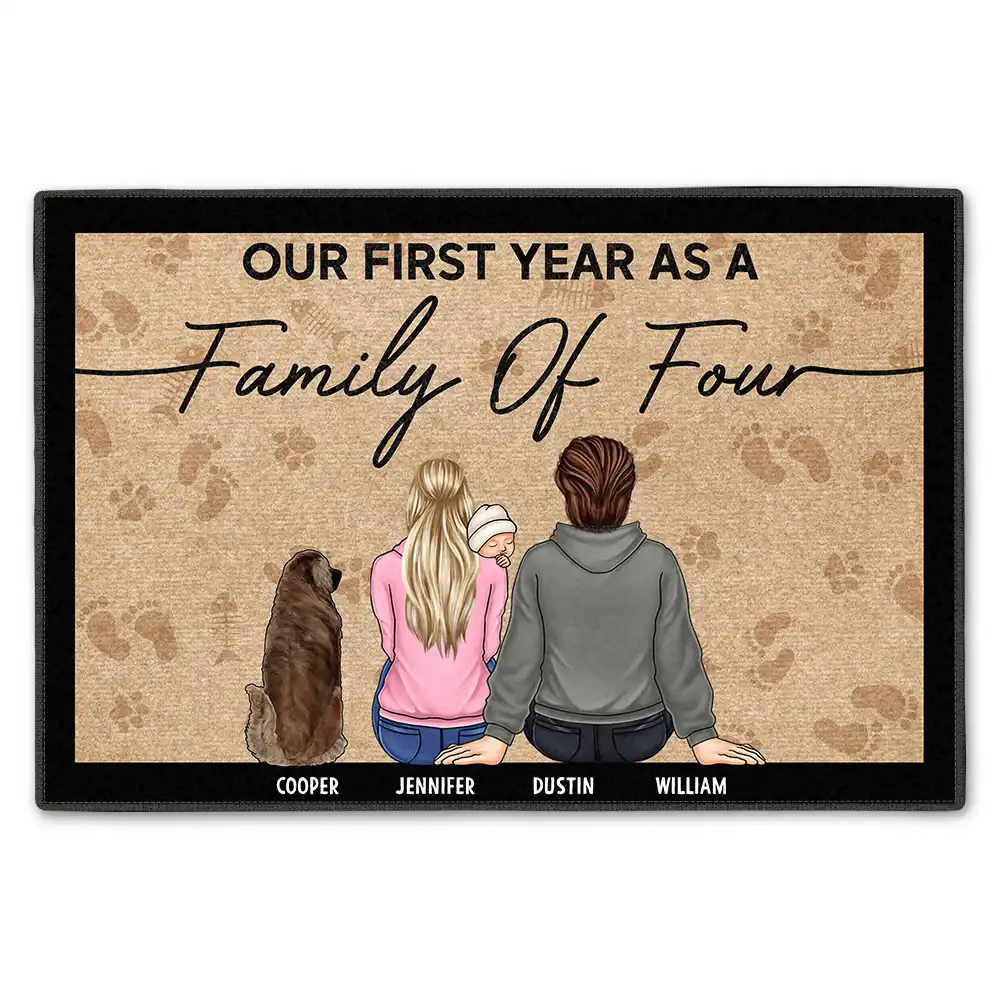 Our First Year As A Family Backside Doormat