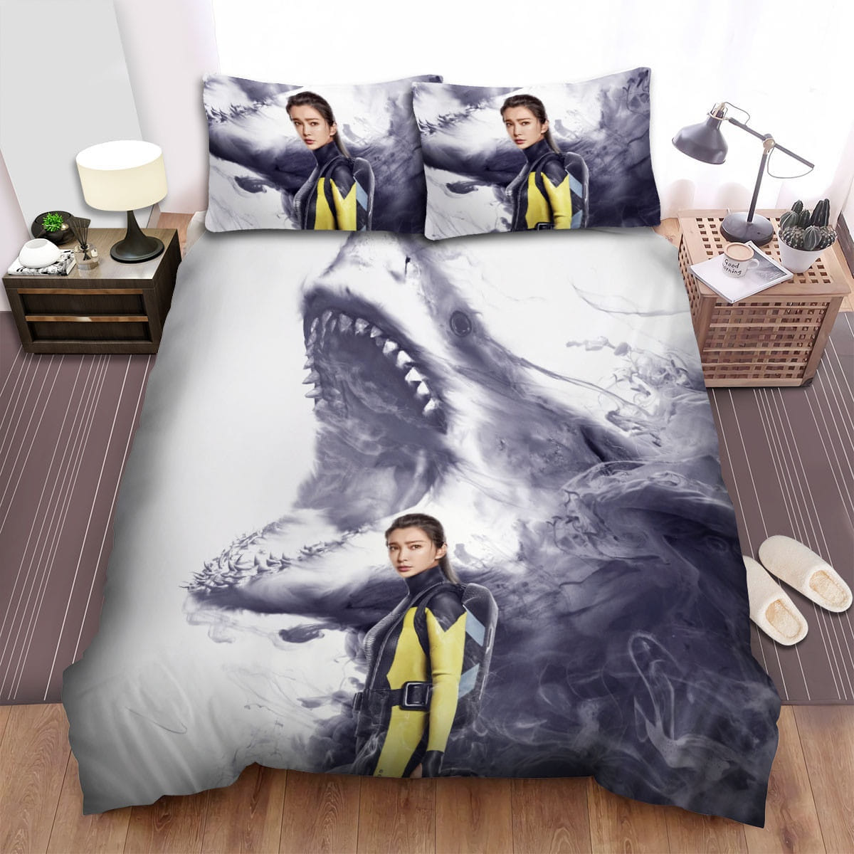 The Meg Smoke Shark Bedding Sets Duvet Cover Flatsheet Gift For Christmas Thanksgiving Halloween