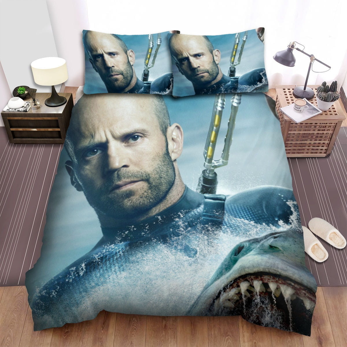 The Meg Human And Shark Bedding Set Duvet Cover Gift For Christmas Birthday Thanksgiving