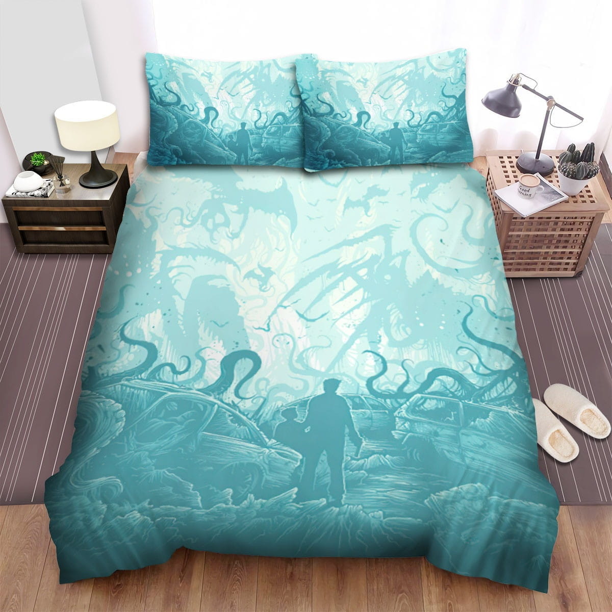 The Mist Monster 2 Bedding Sets Duvet Cover Flatsheet Gift For Christmas Thanksgiving Halloween