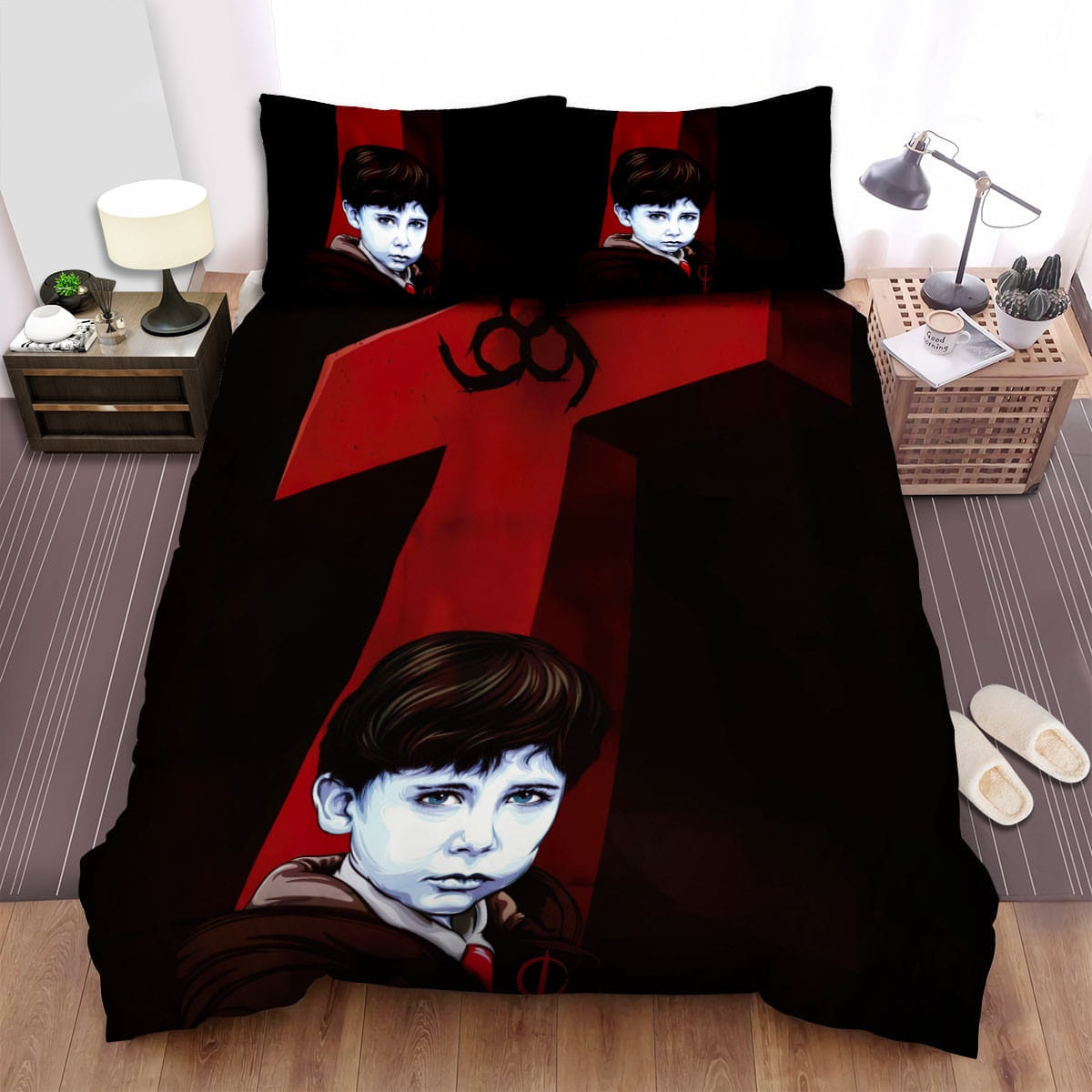 The Omen Movie Art Decorative Bedding Sets with Duvet Cover Flatsheet Pillowcases