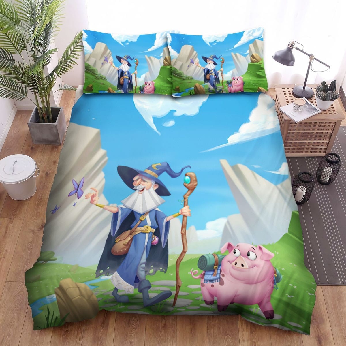 The Pig And The Wizard Bedding Set Duvet Cover Gift For Christmas Birthday Thanksgiving