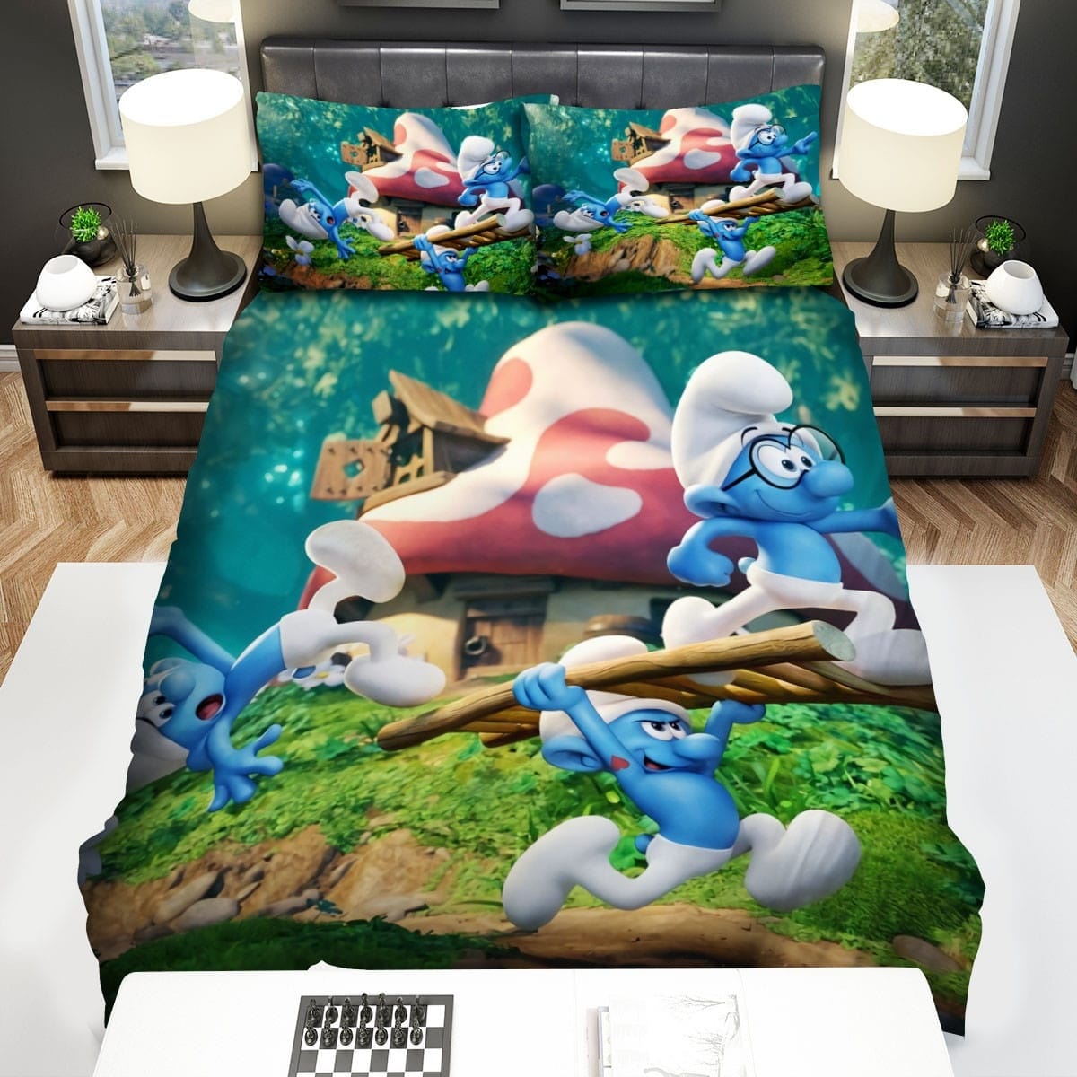 The Smurfs Having Fun Bedding Sets Duvet Cover Flatsheet Pillowcases For Every Bedroom