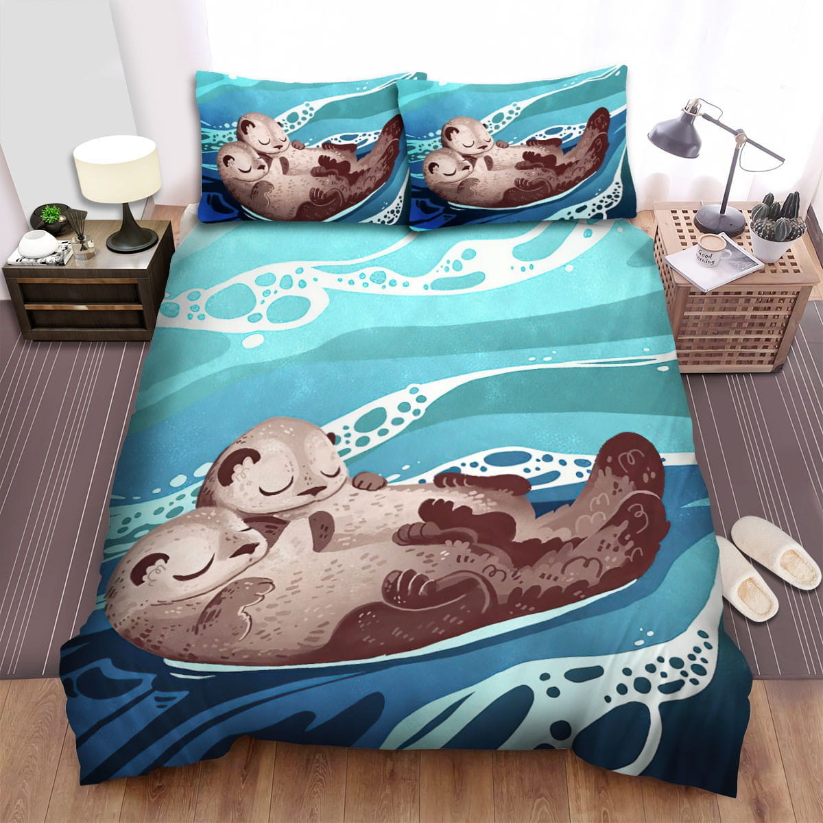 The Sleeping Otter Floating Bedding Sets Duvet Cover Flatsheet Pillowcases For Every Bedroom