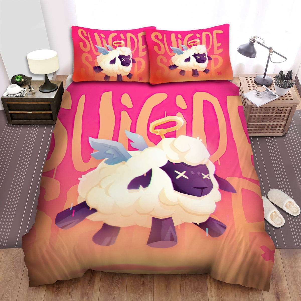 The Suicide Sheep Art Bedding Set Duvet Cover Gift For Christmas Birthday Thanksgiving