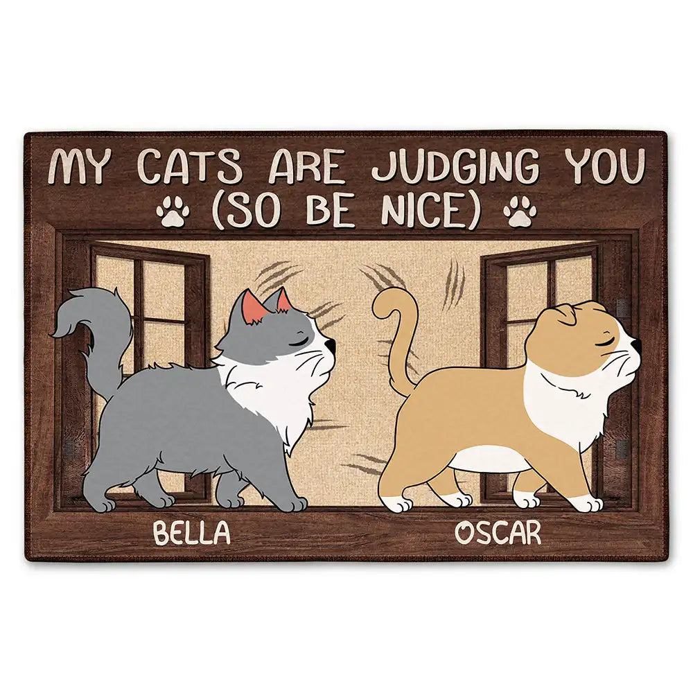 My Cat Is Judging You So Be Nice Doormat