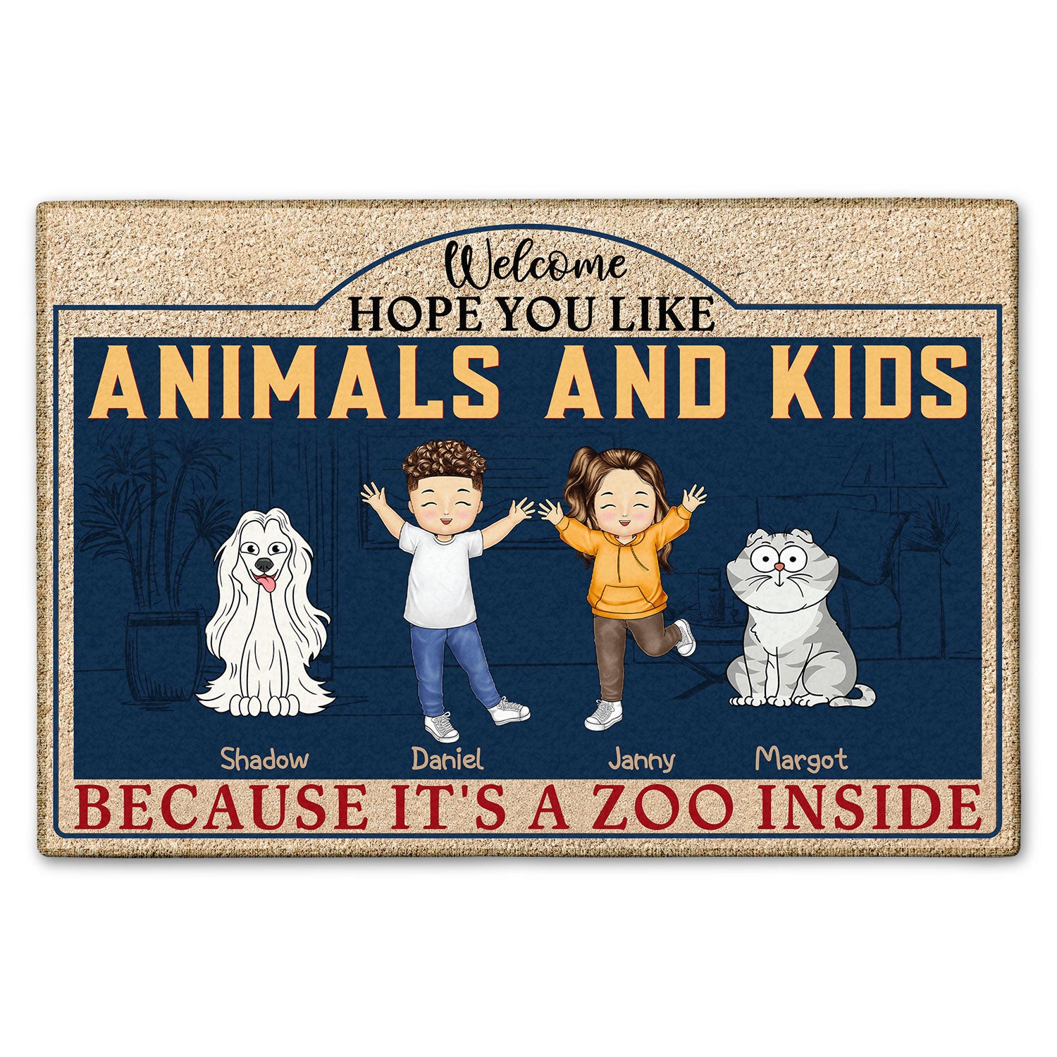 Hope You Like Animals And Kids Home Decor Gift For Grandparents, Parents, Family Doormat