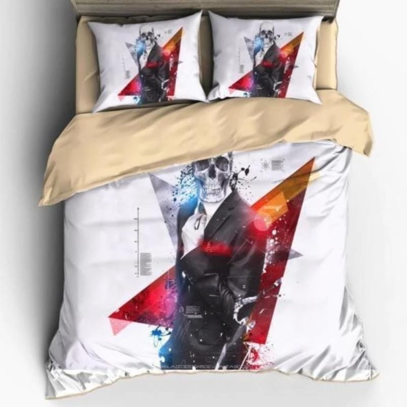 The Walking Dead Suit Skull Bedding Sets Duvet Cover Flatsheet Gift For Christmas Thanksgiving Halloween