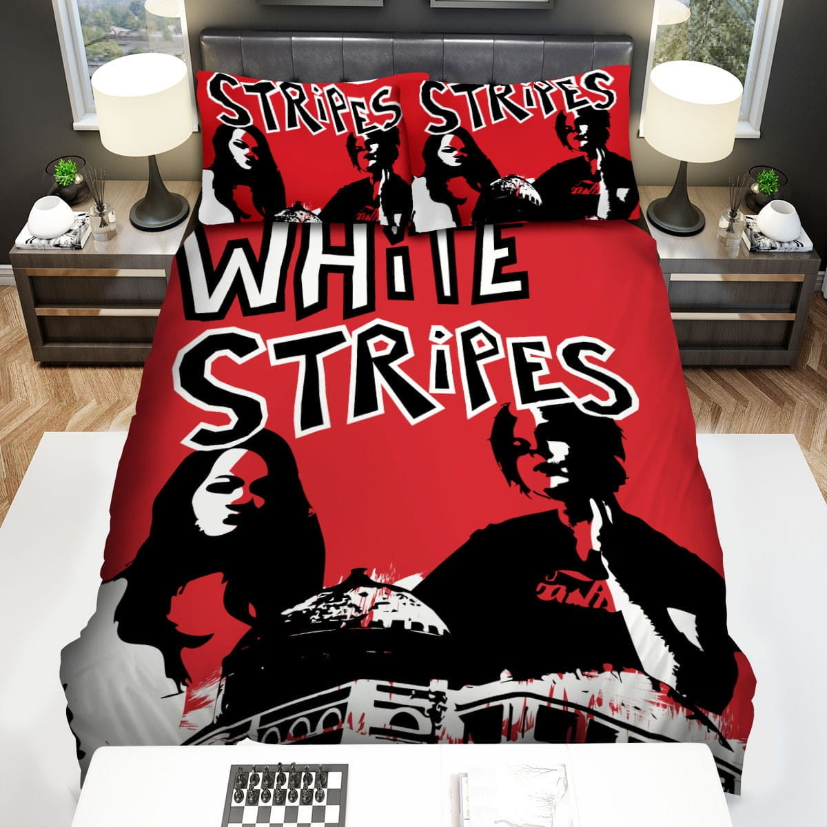 The White Stripes Bedding Sets Duvet Cover Flatsheet Gift For Wife Husband Besties