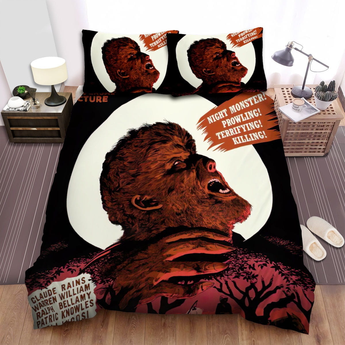 The Wolfman Red Bedding Sets Duvet Cover Flatsheet Gift For Wife Husband Besties
