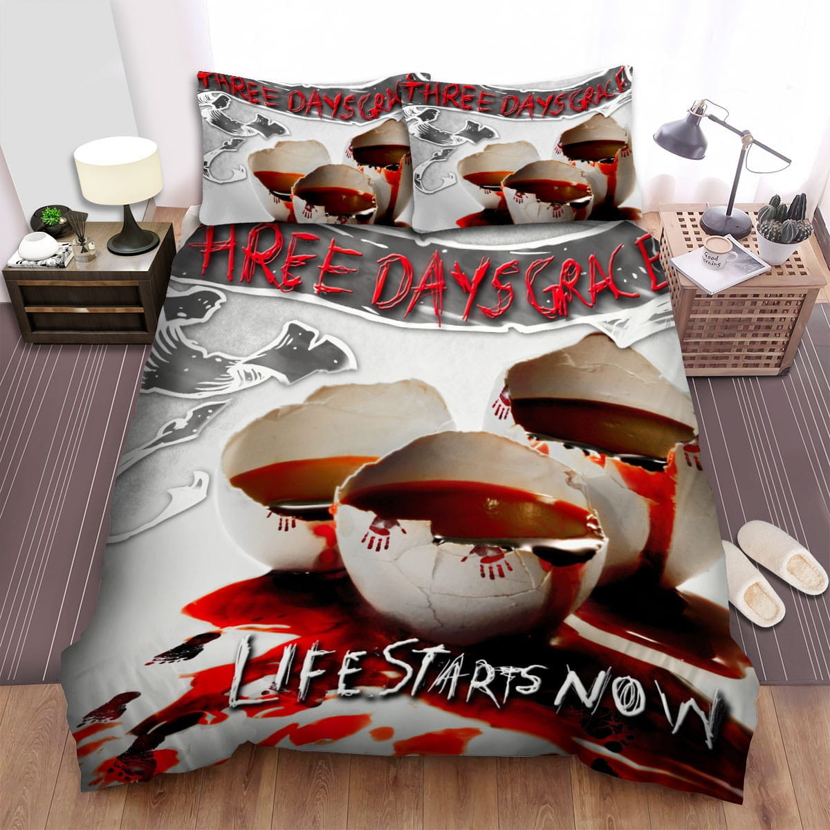 Three Days Grace Eggs Bedding Sets Duvet Cover Flatsheet Pillowcases Perfect Gift For Fans