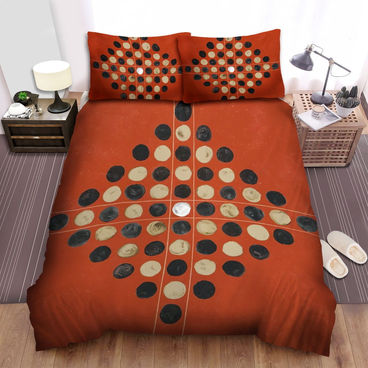 Thrice Band Dot Bedding Set Duvet Cover Gift For Christmas Birthday Thanksgiving