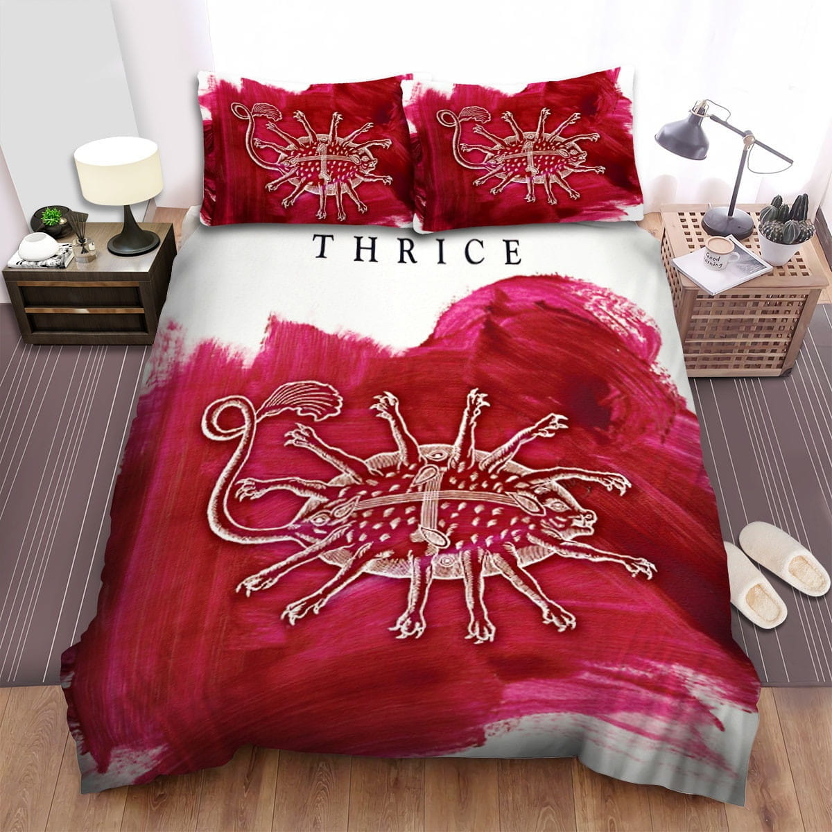 Thrice Band Red Pig Bedding Set Duvet Cover Gift For Christmas Birthday Thanksgiving