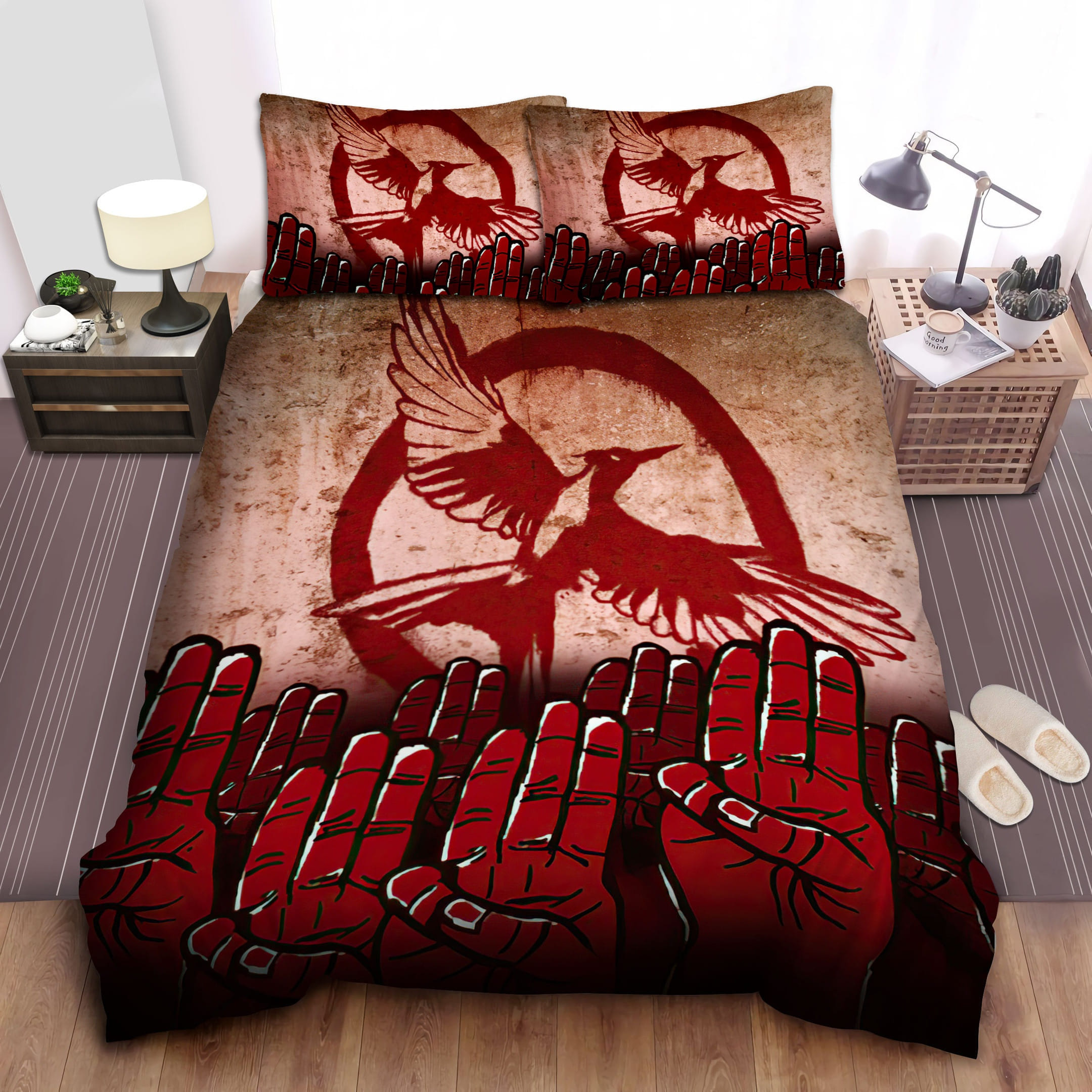 Three Fingers Sign Bedding Sets Duvet Cover Flatsheet Pillowcases Perfect Gift For Fans