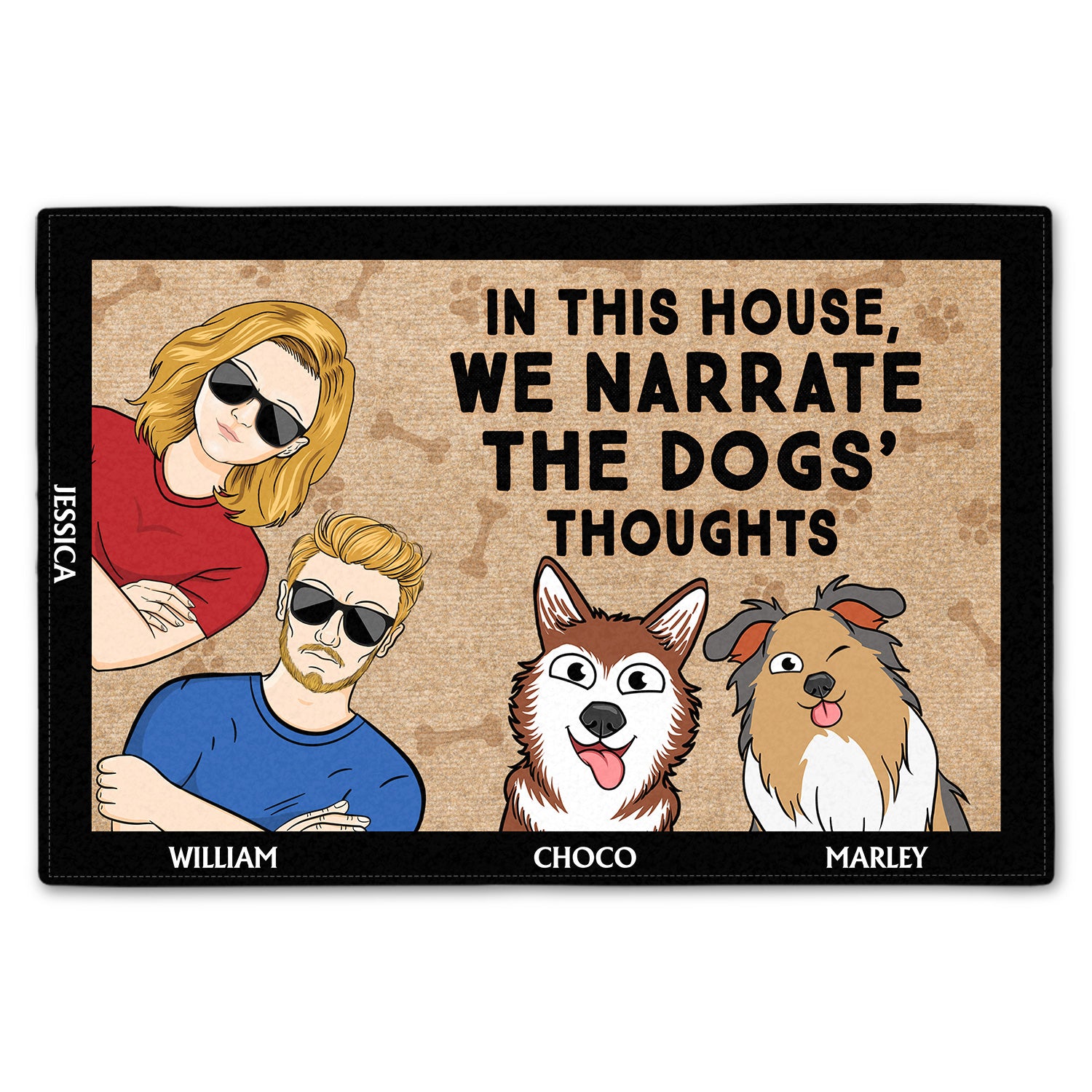 In This House We Narrate The Dogs' Thoughts Gift For Dog Lovers, Couples Doormat